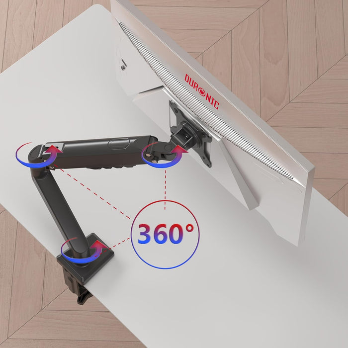 Duronic DM6A1 Brazo para Monitor de Ordenador Soporte para monitores de 13 a 32 Pulgadas VESA 75 100 Carga máxima 9 kg Rotación de 360° Brazo con Resorte de Gas