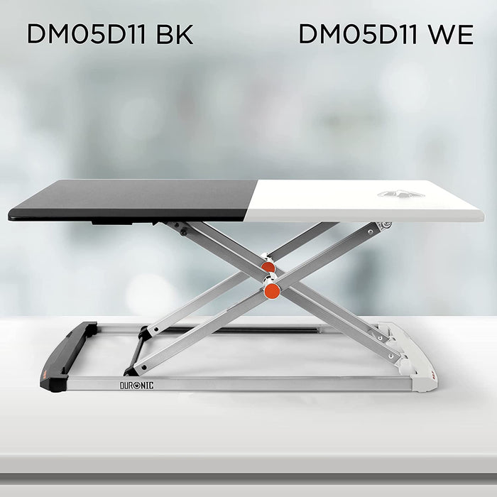 Duronic DM05D11 BK Mesa para ordenador | Escritorio Ajustable de 6 a 42 cm | Hasta 8 kg | Ranura y bandeja para teclado | Mesa gaming ergonómica para Monitor | Trabaja de pie y sentado