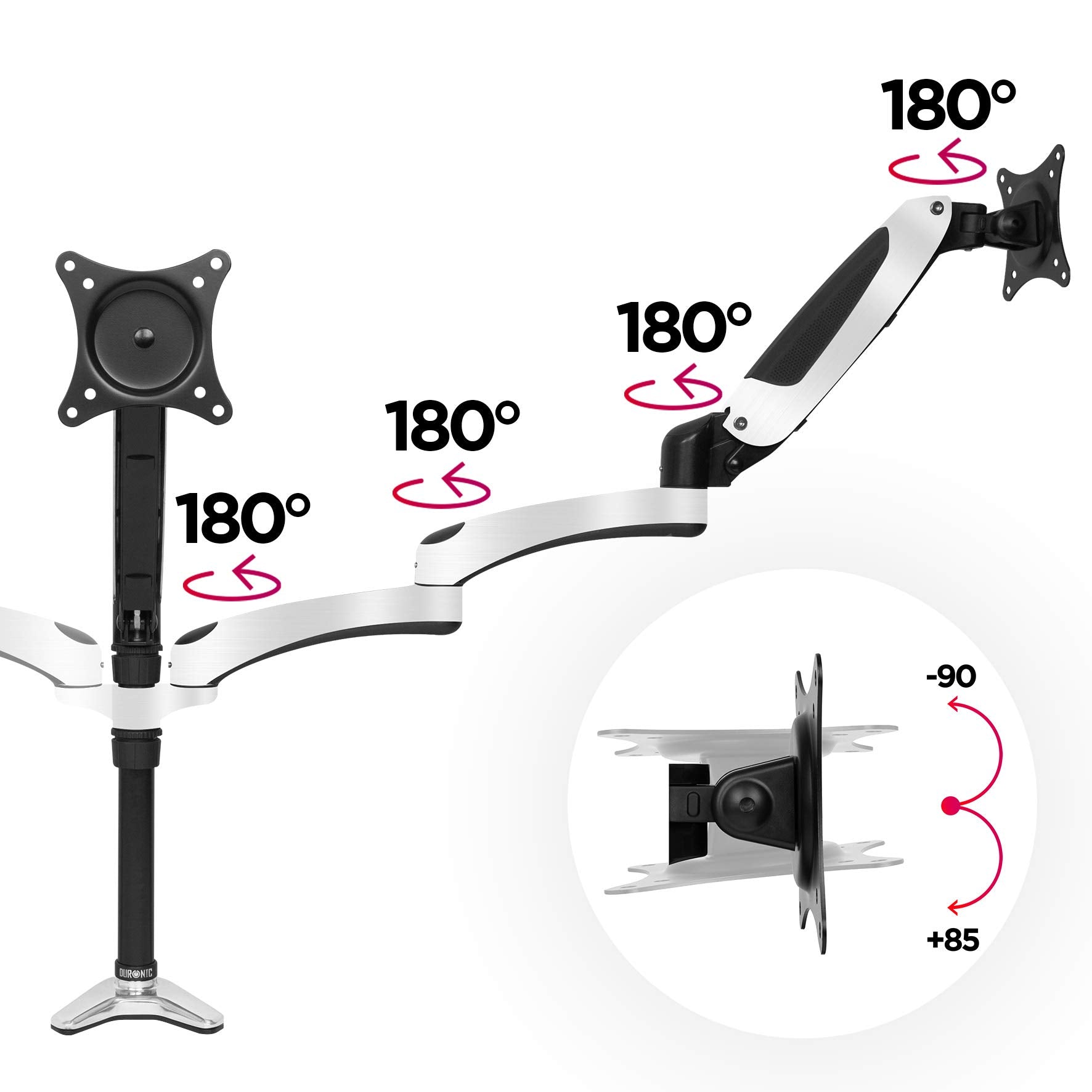 Duronic DM653 BK Brazo para Monitor triple 3 monitores de 15