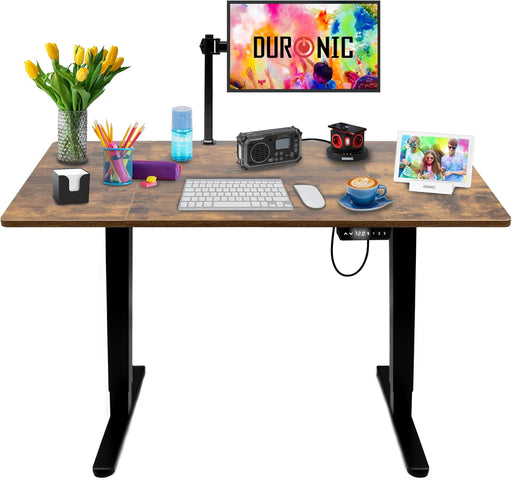 Duronic CD120 BO Escritorio eléctrico regulable 72-118 cm con tablero 120 x 60 cm y patas con altura regulable Max.70 kg Escritorio elevable eléctrico, Puesto de trabajo ideal para casa y teletrabajo