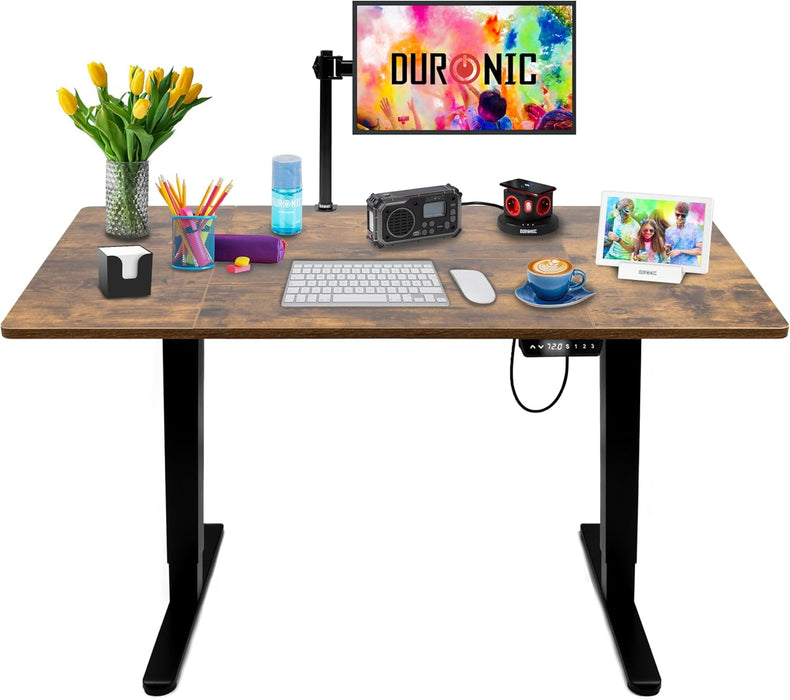 Duronic CD140 BO Escritorio eléctrico Regulable en Altura con Tablero de 140 cm Altura Regulable de 72 a 118 cm Carga máxima de 70 kg Puesto de Trabajo Regulable en Altura para Oficina y teletrabajo