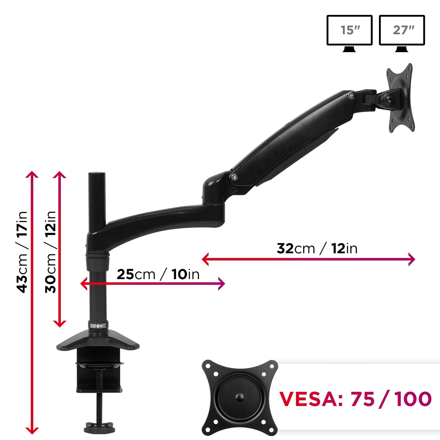 Duronic DM551X2 Brazo para Monitor de 15