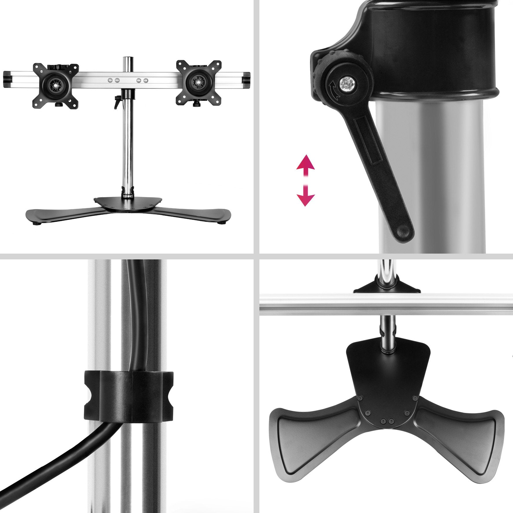 Duronic DM752 Brazo para Monitor doble 2 monitores de 15