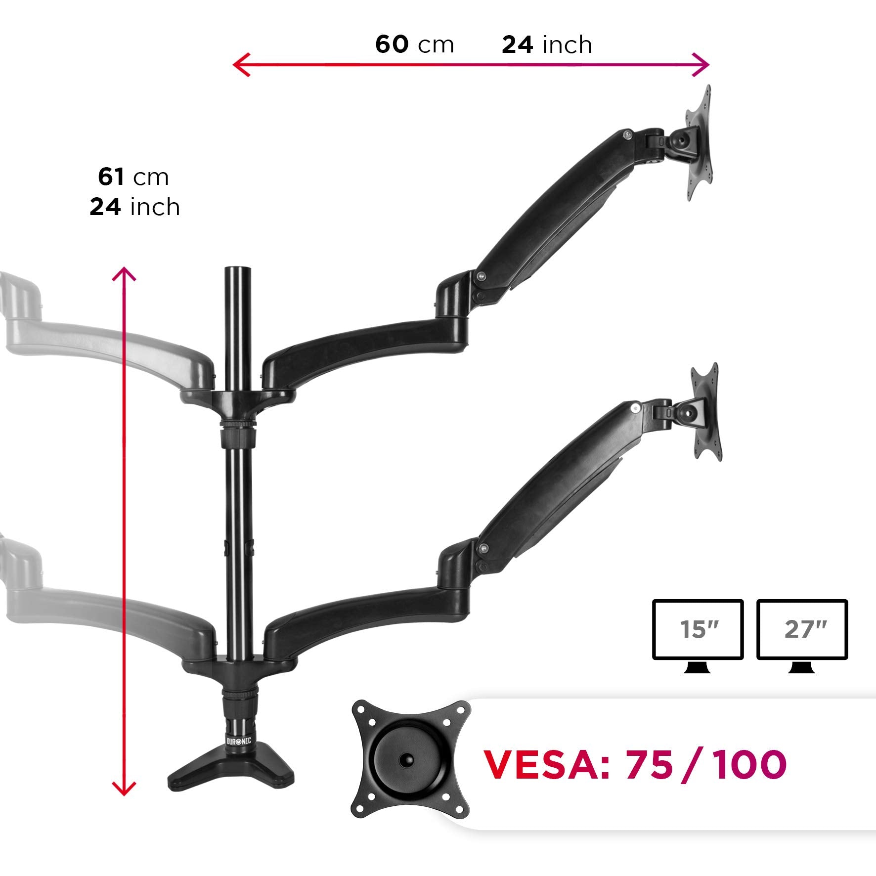 Duronic DM554 Brazo para Monitor para 4 pantallas 15