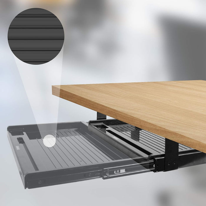 Duronic DKTSX2 Plataforma para Teclado y ratón para Mesa de Escritorio | Tablero de Metal | Fácil instalación | Solución Ideal para Ahorrar Espacio | Acabado en Color Negro