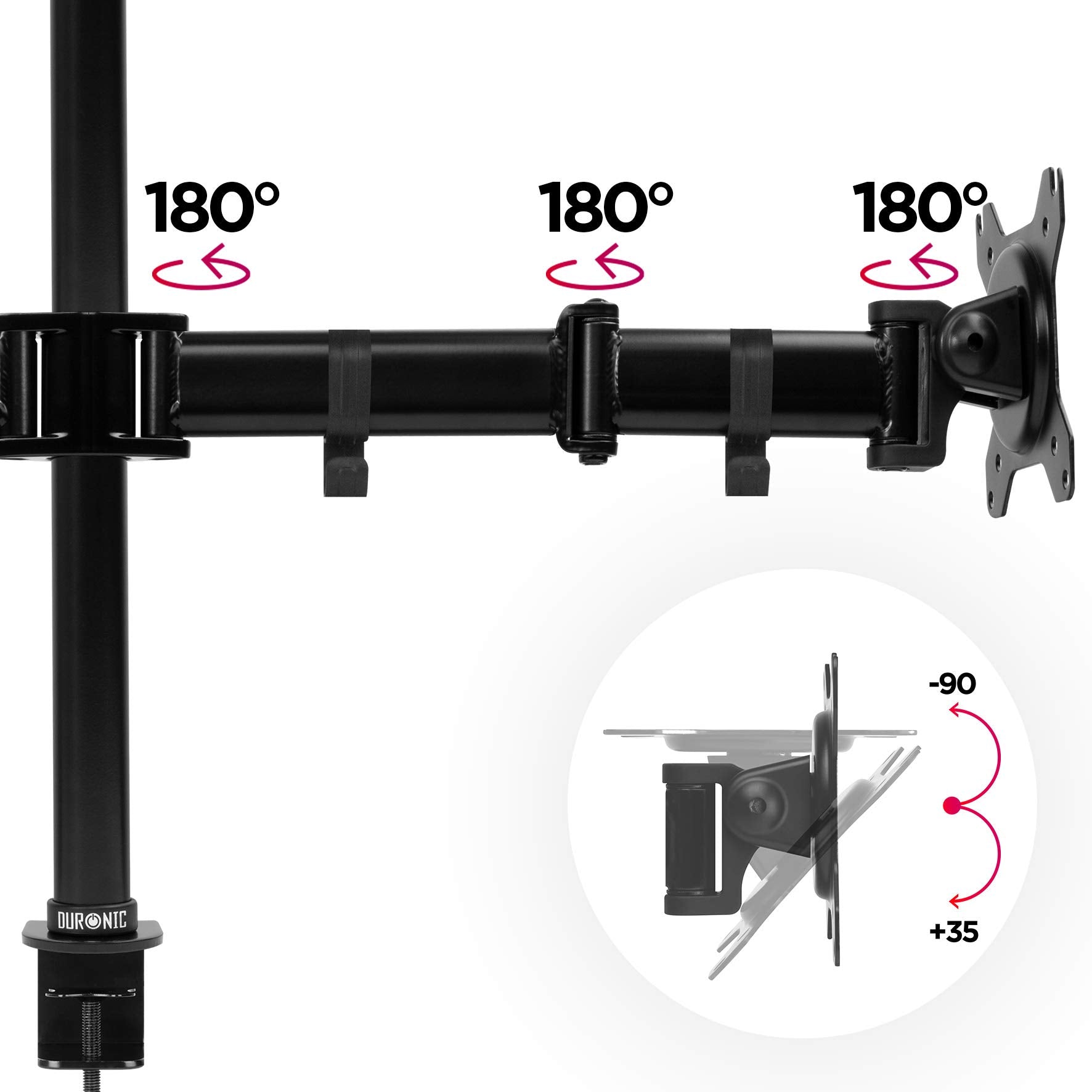 Duronic DM254 BK Brazo para Monitor para 4 pantallas de 13