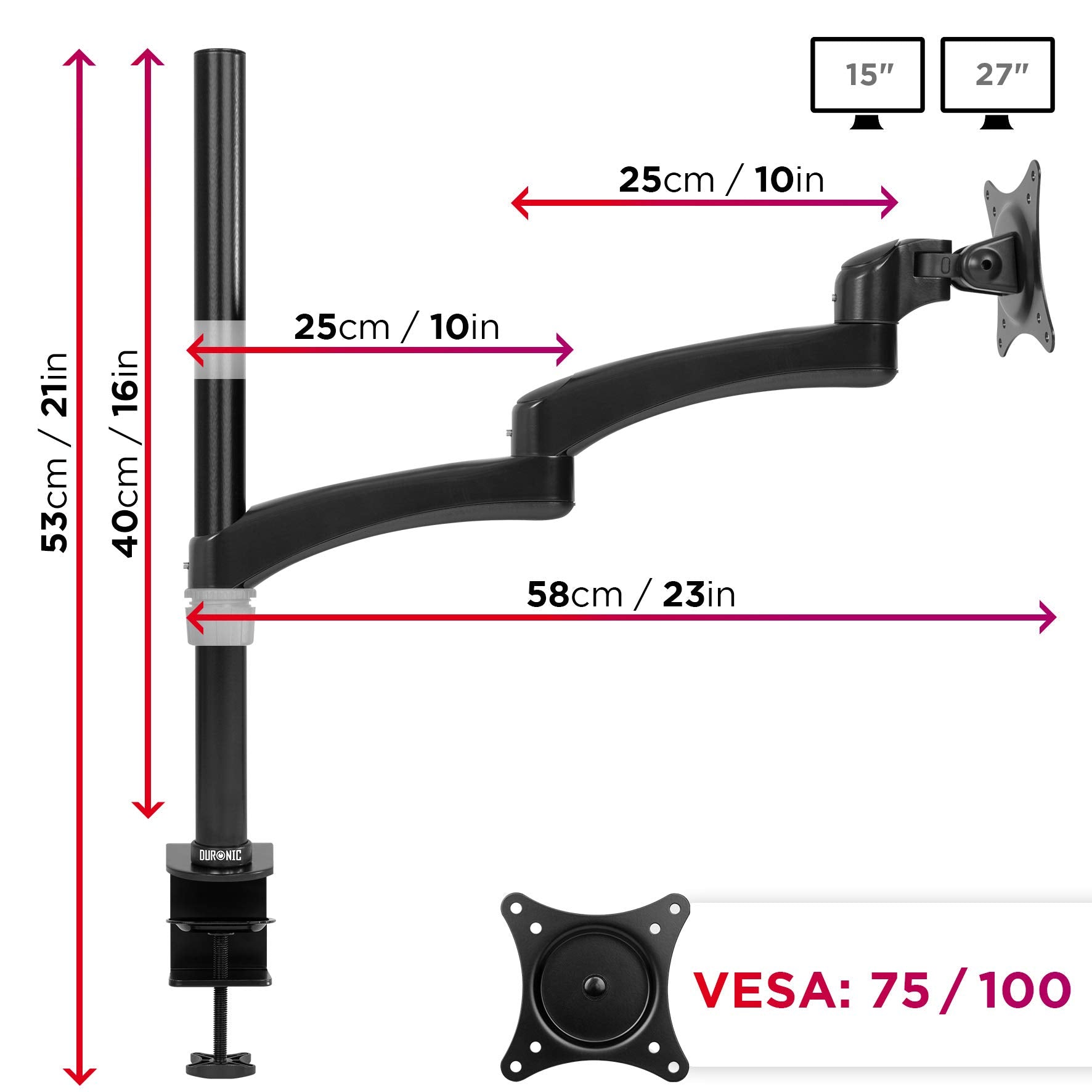 Duronic DM451X3 Brazo para Monitor de 15