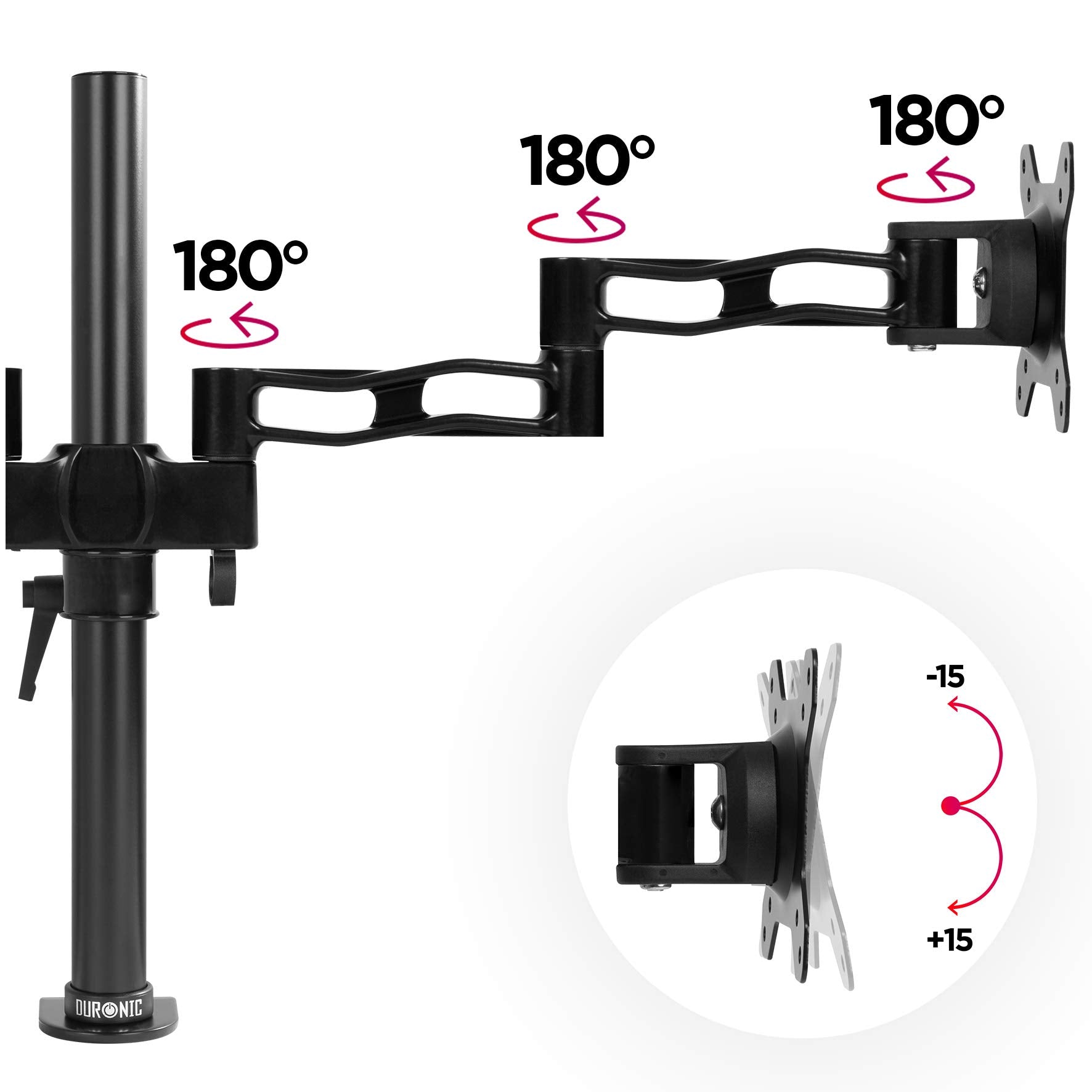 Duronic DM352 BK Brazo para Monitor doble de 13