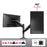 Duronic DM551X2 Brazo para Monitor de 15" a 27" de 7.8Kg máx cada | Altura 30cm Ajustable Cabezal VESA 75 y 100 Giratorio Inclinable -90°+85° | Brazo Extensible 32cm | Soporte para Monitor TV PC