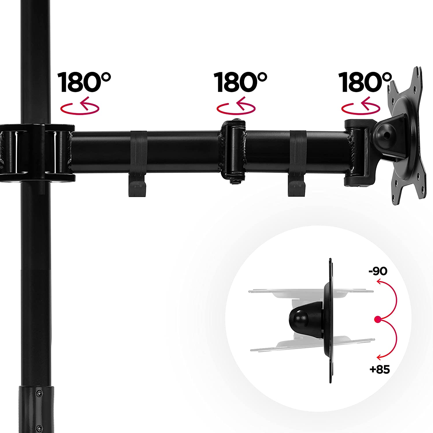 Duronic DMT254 BK Brazo para Monitor para 4 Pantallas de 13