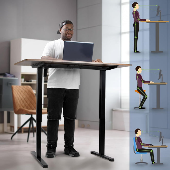 Duronic CD140 BO Escritorio eléctrico Regulable en Altura con Tablero de 140 cm Altura Regulable de 72 a 118 cm Carga máxima de 70 kg Puesto de Trabajo Regulable en Altura para Oficina y teletrabajo
