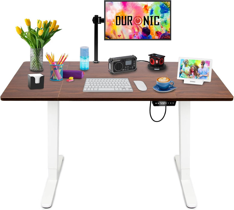 Duronic CD140 WT Escritorio eléctrico Regulable en Altura con Tablero de 140 cm Altura Regulable de 72 a 118 cm Carga máxima de 70 kg Puesto de Trabajo Regulable en Altura para Oficina y teletrabajo