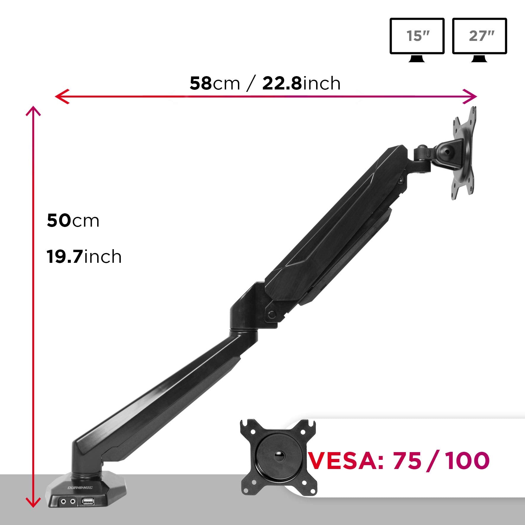 Duronic DMUSB5X1 Brazo para Monitor de 15