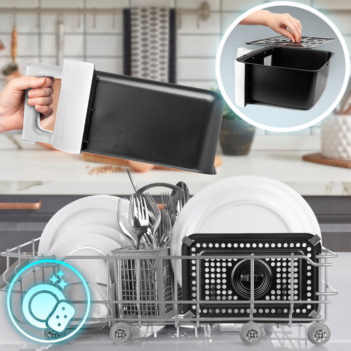 Duronic AF14 WG Freidora de aire sin aceite 2400 W | Air Fryer 1 cesta 10L con Ventana | Airfryer 10 programas | Pantalla táctil | Cestas antiadherentes | Fácil de limpiar | 50-200º