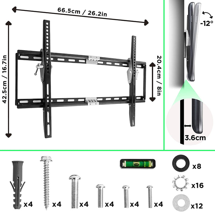 Duronic TVB777 Soporte TV de Pared Fijo | Para Pantalla de 33" a 60" | Hasta 40 kg |Solo Compatible VESA 600 y 400 | Ultrafino | LED LCD Plasma Monitor