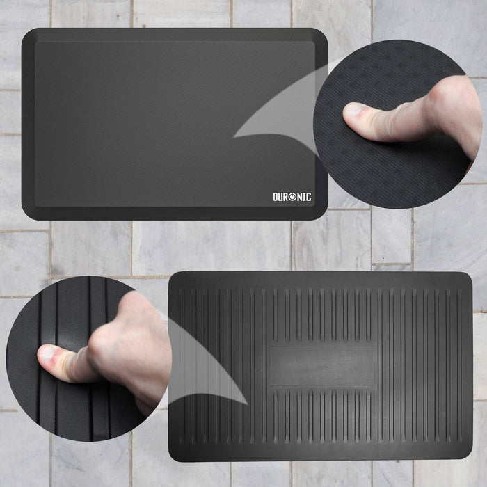 Duronic DM-MAT1 Reposapiés Alfombra de Goma Antifatiga Ergonómica | Suave y Mullido para Evitar Dolores de Rodilla Piernas y Pies en la Oficina Cocina y Comercios | Reposapiés de Oficina