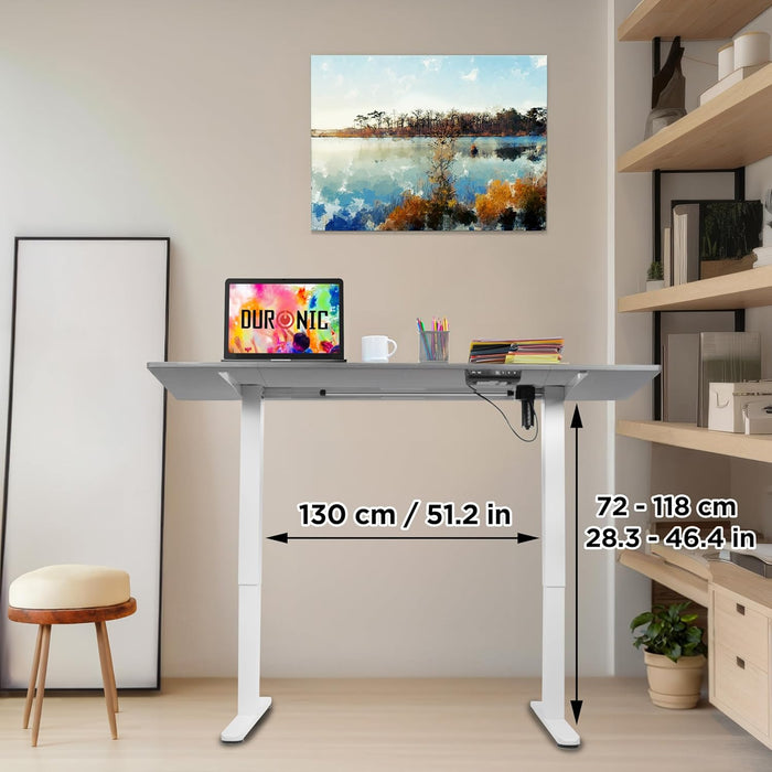 Duronic CD160 WG Escritorio eléctrico Regulable en Altura con Tablero de 160 cm Altura Regulable de 72 a 118 cm Carga máxima de 70 kg Puesto de Trabajo Regulable en Altura para Oficina y teletrabajo