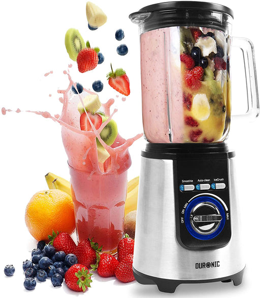 Duronic BL1200T Batidora de Vaso 1200W potencia | Licuadora Profesional Función Autolimpieza y Jarra Tritan de 1.8L sin BPA|Cuchillas Acero Inoxidable |Funciones Pica Hielo Batidos Smoothies Gazpachos