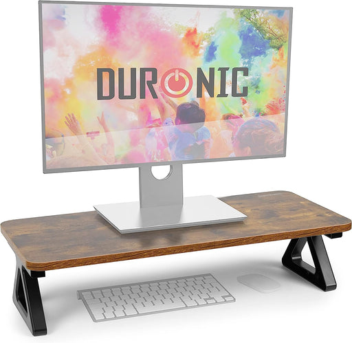 Duronic DM06 1 AW Elevador para Pantalla | 63 x 30 cm Patas Antideslizantes para Estabilidad Superficie | hasta 10kg | Madera envejecida | Soporte ergonómico Oficina Escritorio Ordenador Portátil