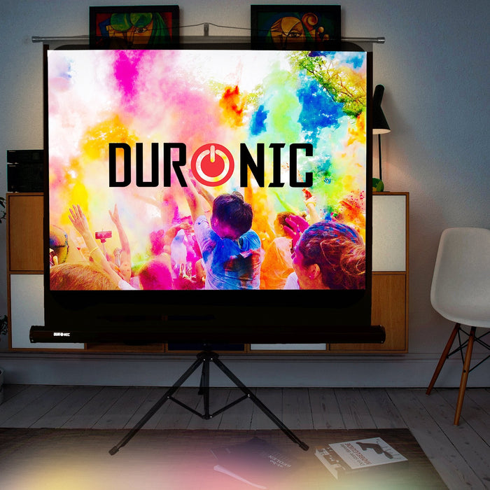 Duronic TPS50 43 Pantalla para Proyecto con Trípode | Para pantallas de 50 " | Formato 4:3 y Superficie de 102 cm x 76 cm | Pantalla para Proyector Fija | Full 4K HD y 3D