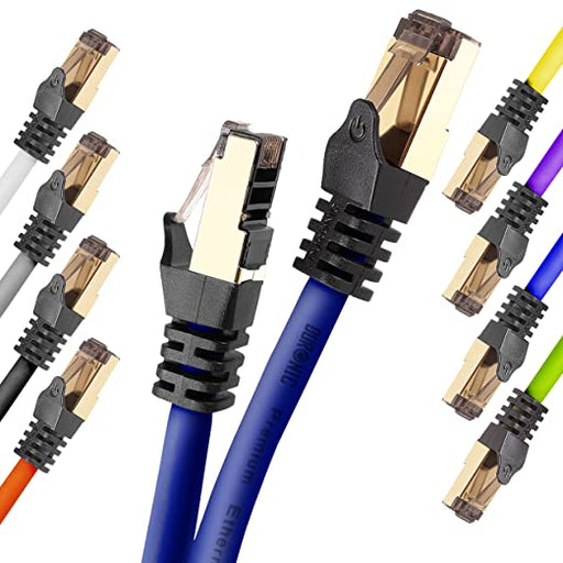 Duronic Cable de ethernet BE 1M CAT8 2Ghz 2000MHz 40Gbps S FTP Cable de conexión y Conector RJ45 | Máx velocidad de Fibra Óptica Banda ancha y Transmisión de datos rápida | Compatibilidad Universal