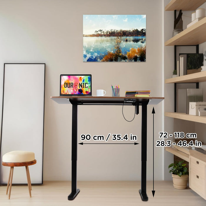 Duronic CD120 BT Escritorio eléctrico regulable 72-118 cm con tablero 120 x 60 cm y patas con altura regulable Max.70 kg Escritorio elevable eléctrico, Puesto de trabajo ideal para casa y teletrabajo