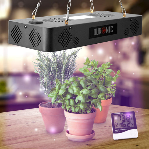 Duronic GLH60 Luminarias de crecimiento | 600W LED Cultivo Interior de Plantas | Lámpara de suspensión | Luz de Espectro Completo | 60 LED Rojo 660 nm Azul 450nm | Modo Veg y Bloom