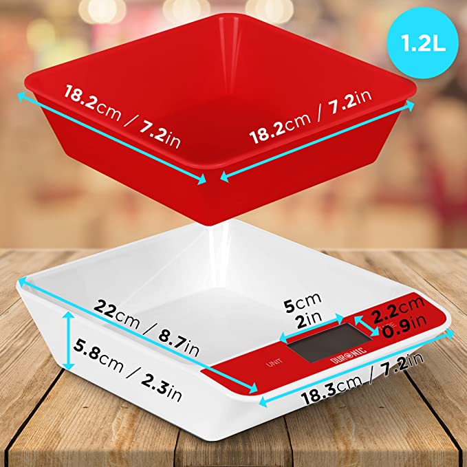 Báscula Digital De Cocina Rosa - 5 Kg / 5 G, Impermeable, Con Vidrio Templado, Para Alimentos, Keto, Horneado (Unidades: G, Ml, Oz, Lb)