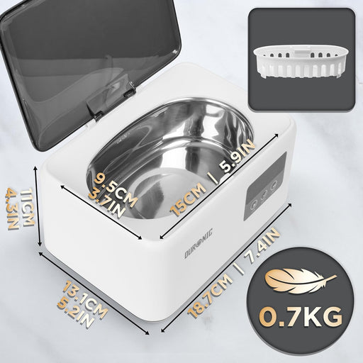 Duronic UC60 Limpiador ultrasónico 50W Limpieza ultrasónica Joyería Gafas Anillos Pulseras Relojes Alianzas Cubiertas Piezas Mecánicas Llave Cepillos Equipo Médico Dental Bisturí