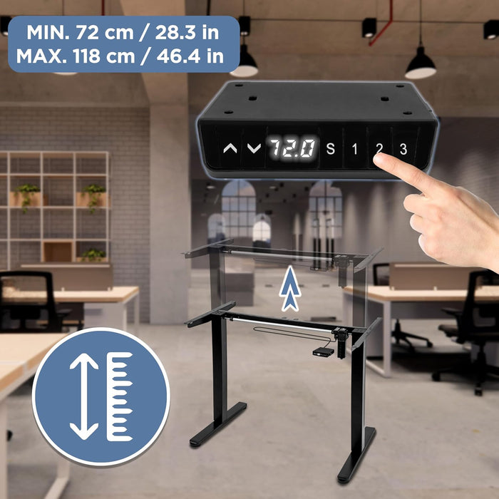 Duronic CD160 WE Escritorio eléctrico Regulable en Altura con Tablero de 160 cm Altura Regulable de 72 a 118 cm Carga máxima de 70 kg Puesto de Trabajo Regulable en Altura para Oficina y teletrabajo