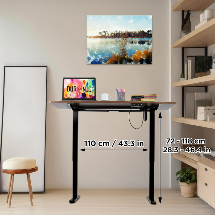Duronic CD140 BT Escritorio eléctrico Regulable en Altura con Tablero de 140 cm Altura Regulable de 72 a 118 cm Carga máxima de 70 kg Puesto de Trabajo Regulable en Altura para Oficina y teletrabajo