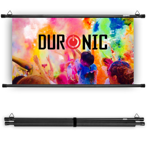 Duronic BPS80 Pantalla de Proyector 80" HD 16:9 203 cm | Ligera y Montable Ideal para Cine en Casa y Oficina | Compatible con 4K UHD, Full HD 1080P 3D | Dimensiones 177 x 100 cm