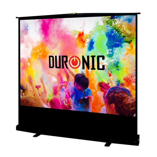 Duronic FPS80 43 Pantalla para Proyector con Pie de Apoyo 80 | Formato 4:3 | Full HD y 3D | Antiarrugas y Sistema de Suspensión Transportable