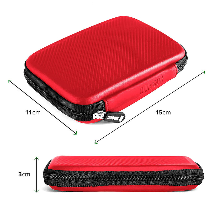 Duronic HDC2 RD Funda protectora para disco duro externo de goma Eva 11 x 15 cm ideal para GPS, memoria externa, batería portátil - Estuche compacto y resistente al agua para proteger sus archivos