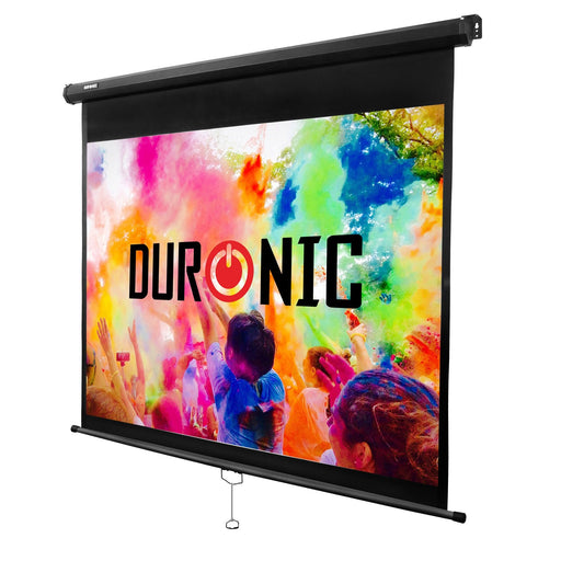 Duronic MPS70 43 Pantalla para Proyector Enrollable Manual 70 | Formato 4:3 | Instalación en techo y pared | Full HD y 3D | Barra de peso Antiarrugas