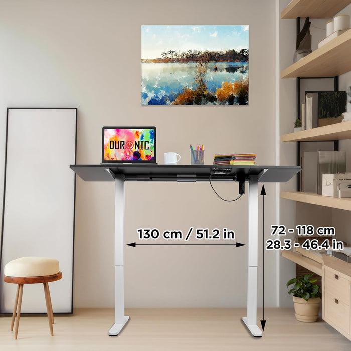 Duronic CD160 WK Escritorio eléctrico Regulable en Altura con Tablero de 160 cm Altura Regulable de 72 a 118 cm Carga máxima de 70 kg Puesto de Trabajo Regulable en Altura para Oficina y teletrabajo