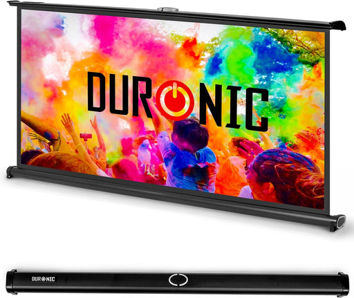 Duronic DPS50 16/9 Pantalla de proyección de TV Home Cinema de 50 pulgadas 127cm | 111x62cm | Pantalla para videoproyector | alternativa al trípode | Ganancia +1 | 3D 8K 4K 1080P