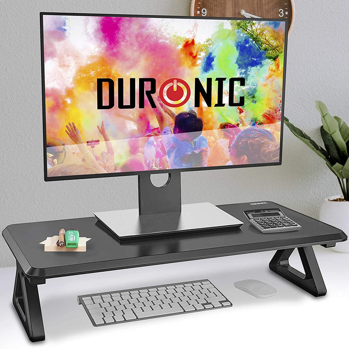 Duronic DM06-1 Elevador para Pantalla, Ordenador Portátil, Televisor, Mesa Gamer, TV, PC, Portátil - 63 x 30 cm- Metacrilato Negro|hasta 10 kg