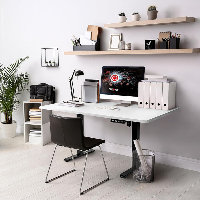 Duronic TT140 WE tablero de escritorio | Medidas 140 x 60 x 1,9 cm | Tablero de mesa para escritorio en casa, home office u oficina | Ideal para puesto de trabajo regulable en altura | Color Blanco