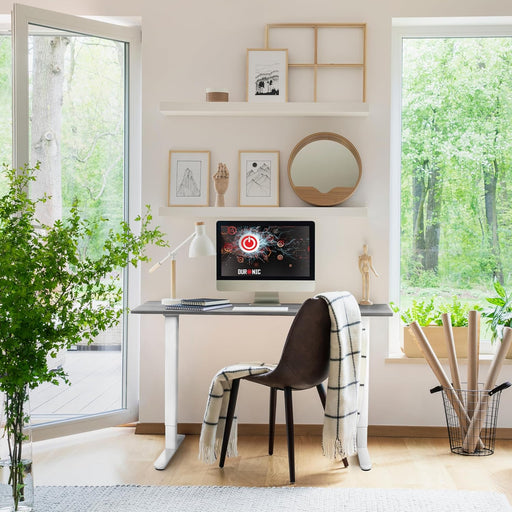 Duronic CD140 WG Escritorio eléctrico Regulable en Altura con Tablero de 140 cm Altura Regulable de 72 a 118 cm Carga máxima de 70 kg Puesto de Trabajo Regulable en Altura para Oficina y teletrabajo