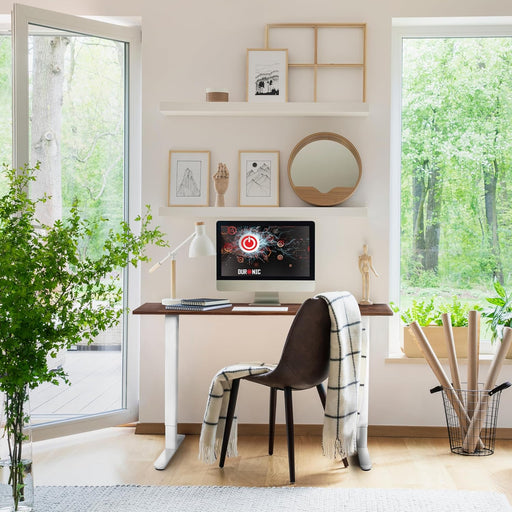 Duronic CD140 WT Escritorio eléctrico Regulable en Altura con Tablero de 140 cm Altura Regulable de 72 a 118 cm Carga máxima de 70 kg Puesto de Trabajo Regulable en Altura para Oficina y teletrabajo