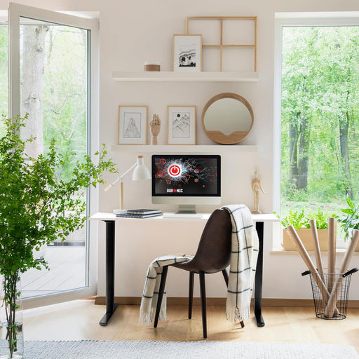 Duronic CD160 BW Escritorio eléctrico Regulable en Altura con Tablero de 160 cm Altura Regulable de 72 a 118 cm Carga máxima de 70 kg Puesto de Trabajo Regulable en Altura para Oficina y teletrabajo