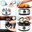 Duronic EB40 BK Hervidor de huevos Guía de uso en cuatro pasos: 1) Verter agua, 2) Colocar los huevos, 3) Girar el dial de temperatura y 4) Usar los accesorios para escalfar