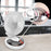 Duronic FN15 Ventilador de sobremesa 15W | Mostrando el ventilador blanco colocado sobre su base circular de apoyo, con un detalle circular superior que destaca el compartimento de almacenamiento integrado para objetos pequeños con cubierta transparente