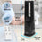 Duronic FN72 BK, ventilador de torre sin aspas, mostrando sus dimensiones (66 cm de alto, 13 cm de ancho, 23,7 cm de profundidad), peso de 3 kg y cable de 160 cm, junto con el mando a distancia incluido