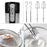 Duronic HM3 Batidora Amasadora Eléctrica Mostrando los controles superiores de la batidora, los ganchos amasadores y las varillas batidoras por separado, junto con su uso práctico para amasar ingredientes en un bol y batir claras a punto de nieve