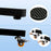 Duronic SFPS Parts Juego de Accesorios para Pantallas de proyección Mostrando en primer plano las opciones de patas niveladoras de goma y ruedas con bloqueo