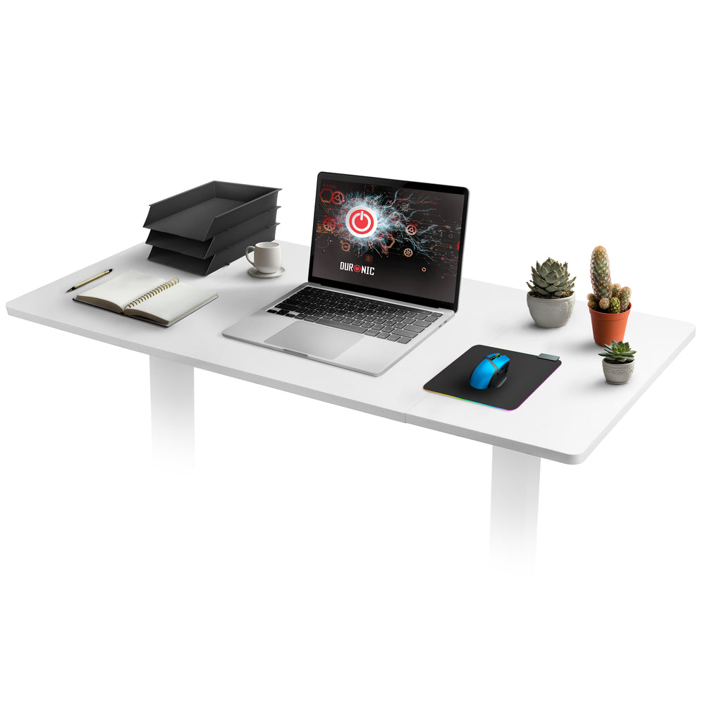 Duronic TT160 WE tablero de escritorio sin patas | Medidas 160 x 60 x 1,9 cm | Tablero de mesa para escritorio en casa, home office u oficina | Ideal para puesto de trabajo regulable en altura | Color Blanco