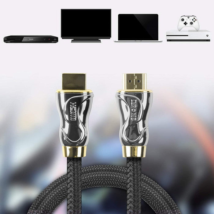 Duronic HDC04 2 m Cable HDMI 2.0 de Alta Velocidad | Última Generación | Conectores Chapados en Oro de 24K | Transmisión de Alta Velocidad de Ethernet 3D Vídeo 4k 2160p