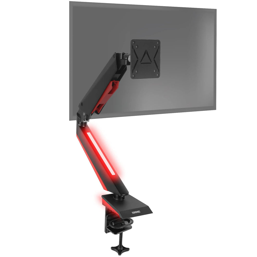 Duronic DMGM5X1 Soporte para Monitor de 15" a 32" compatibilidad VESA 75/100 - Capacidad de 8 kg - Altura Ajustable y Regulable|Sistema de cableado y luz LED roja en el Brazo